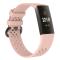  Ihåligt Silikon Armband Fitbit Charge 4/3 (L) Ljus Rosa