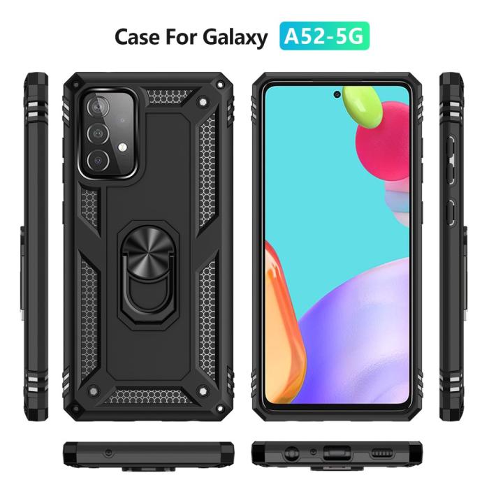 Bild 3,  Samsung Galaxy A52 / A52s - Hybrid Armor Ring Skal - Svart