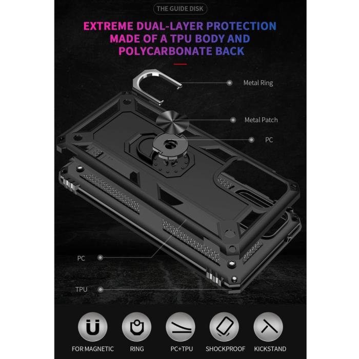 Bild 4,  Samsung Galaxy A52 / A52s - Hybrid Armor Ring Skal - Svart