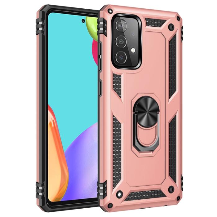 Bild 2,  Samsung Galaxy A52 / A52s - Hybrid Armor Ring Skal - Roséguld