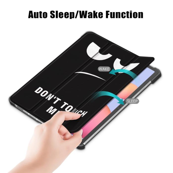 Bild 3,  Galaxy Tab S7 FE/S7 Plus/S8 Plus Tri-Fold Läder Fodral Dont Touch Me