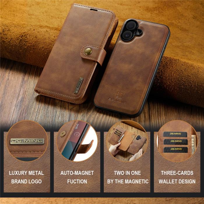 Bild 6, DG.MING DG.MING iPhone 17 2in1 Magnet Fodral / Skal Brun