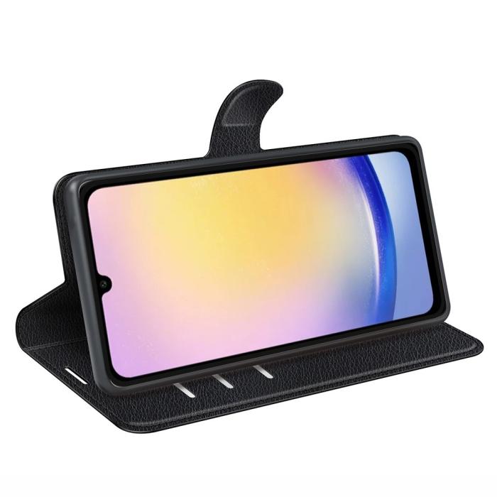 Bild 3,  Samsung Galaxy A16 / A26 5G Fodral Litchi Läder Textur Svart
