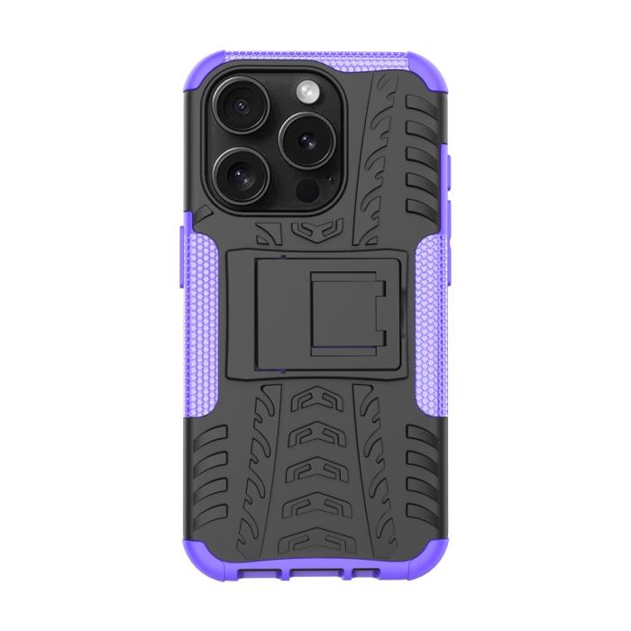Bild 2,  iPhone 15 Pro Stöttåligt Skal med Stöd Lila
