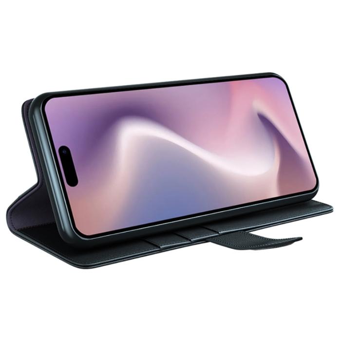 Bild 3,  iPhone 16 Pro Fodral Premium Äkta Läder Svart