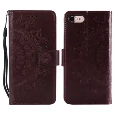  iPhone 17e / 16e Fodral Mandala L&auml;der Brun