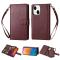  iPhone 15 Plus 9-korts 2in1 Magnet/Fodral Brun