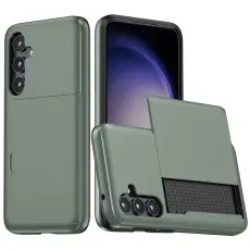  Samsung Galaxy A55 5G Skal Hybrid Med Kortfack Army Green