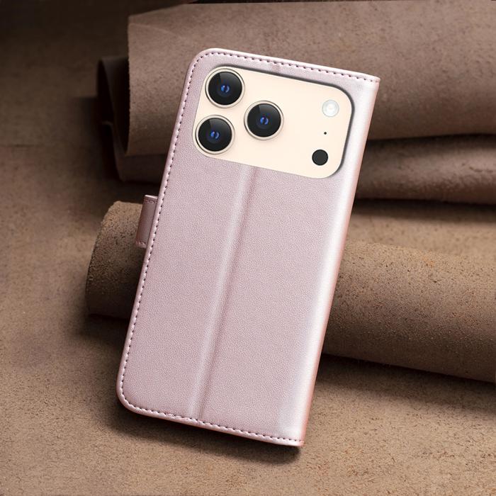Bild 5, BINFEN BINFEN iPhone 17 Pro Max Fodral Läder Roséguld