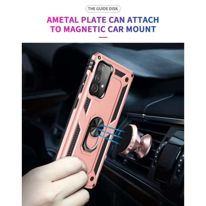 Bild 5,  Samsung Galaxy A52 / A52s - Hybrid Armor Ring Skal - Roséguld