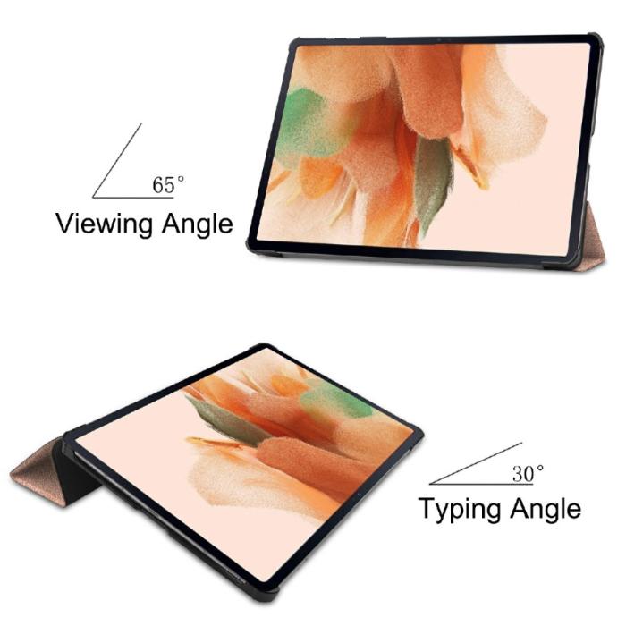 Bild 4,  Samsung Galaxy Tab S7 FE / S7 Plus / S8 Plus Fodral Tri-Fold Roséguld