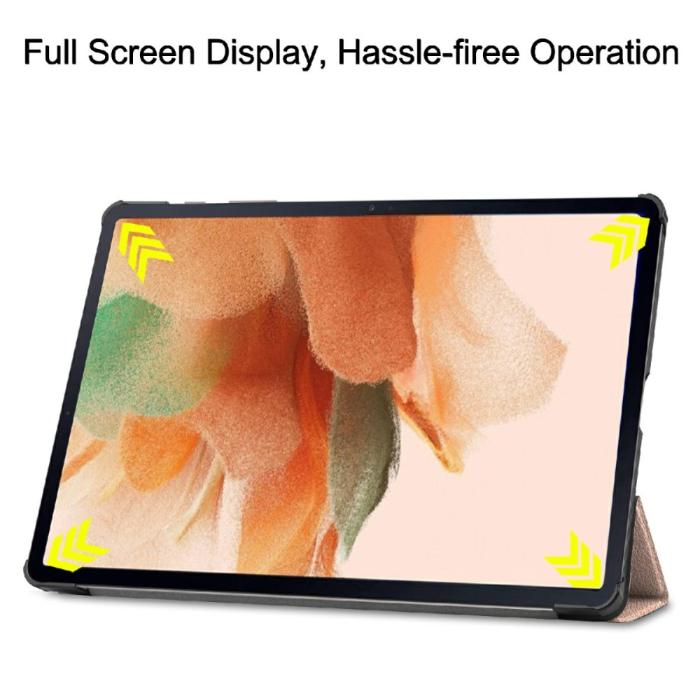 Bild 5,  Samsung Galaxy Tab S7 FE / S7 Plus / S8 Plus Fodral Tri-Fold Roséguld
