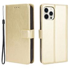  iPhone 13 Pro Max - Klassiskt L&auml;der Fodral - Guld