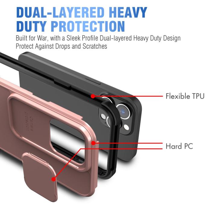 Bild 4,  iPhone 13 Pro Max - CamShield Hybrid Skal - Roséguld