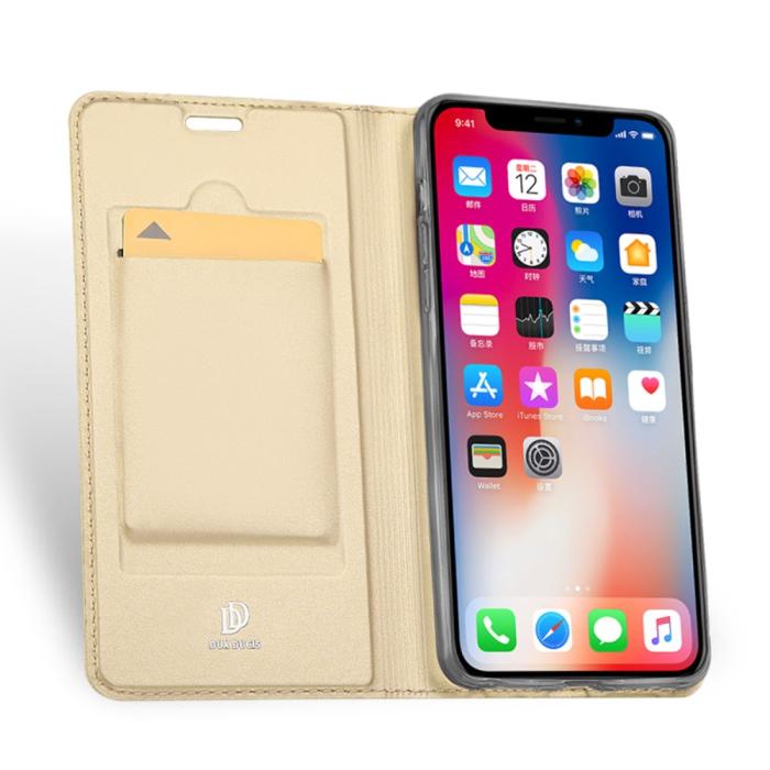 Bild 3, DUX DUCIS iPhone Xs Max - DUX DUCIS Plånboksfodral - Guld