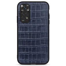  Xiaomi Redmi Note 11 4G Skal &Auml;kta L&auml;der Krokodil Textur Bl&aring;