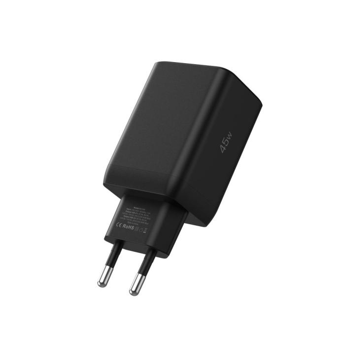 Bild 3, Tech-Protect Tech-Protect 45W PD 2x USB-C Väggladdare Svart