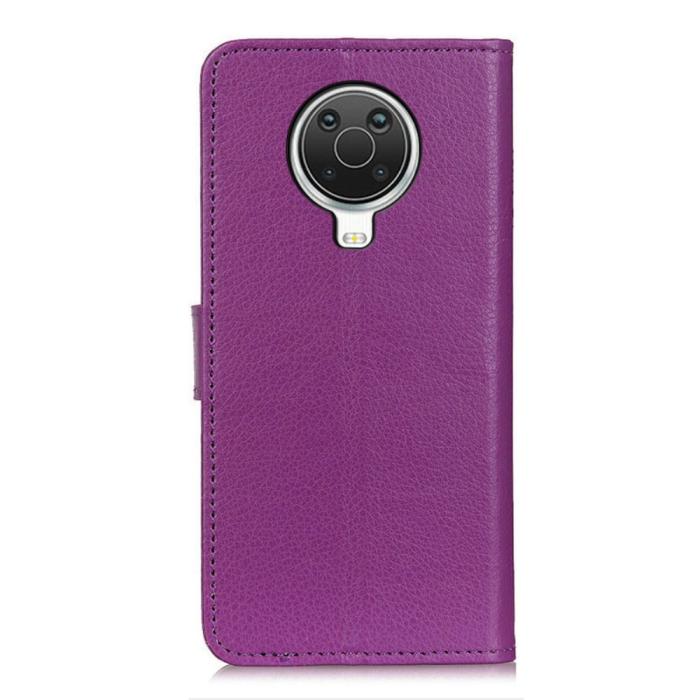 Bild 2,  Nokia G10 / G20 Fodral Litchi Läder Lila