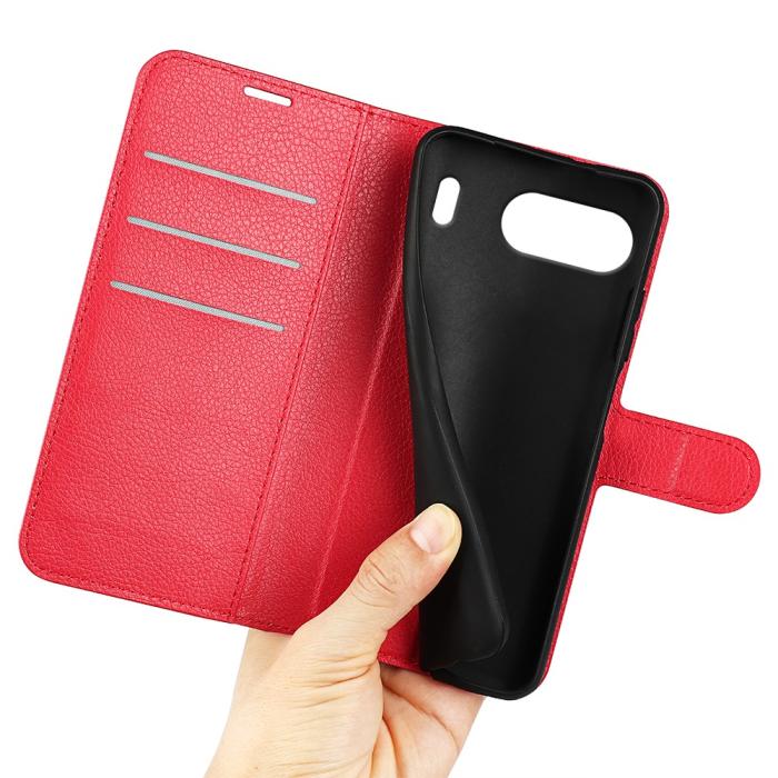 Bild 4,  OnePlus Nord 4 Fodral Litchi Läder Röd