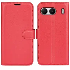  OnePlus Nord 4 Fodral Litchi L&auml;der R&ouml;d