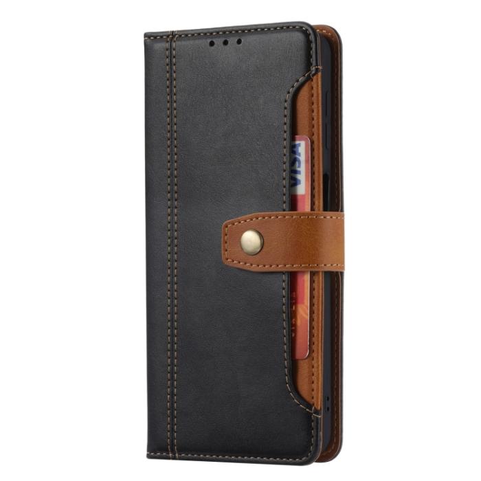 Bild 2,  Samsung Galaxy S21 FE Fodral Premium Med Frontficka Svart