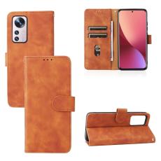  Xiaomi 12 Fodral Skin Touch L&auml;der Brun