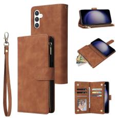  Samsung Galaxy S24 Plus Fodral L&auml;der Multifunktionell Brun
