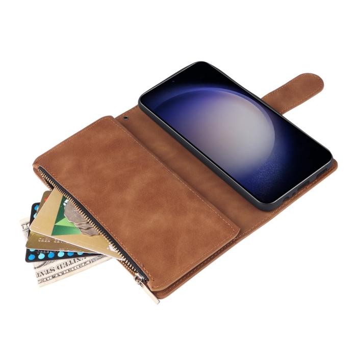 Bild 6,  Samsung Galaxy S24 Plus Fodral Läder Multifunktionell Brun
