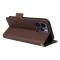  iPhone 15 Plus Fodral Litchi Textur Med Snodd Brun