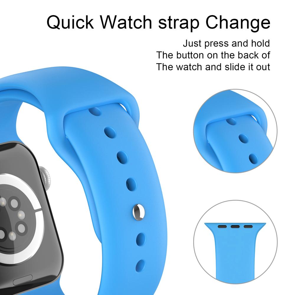 ColorPop Apple Watch 42/44/45/46/49 mm Silikon Armband (S/M) Blå