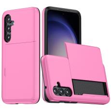  Samsung Galaxy A55 5G Skal Hybrid Med Kortfack Rosa
