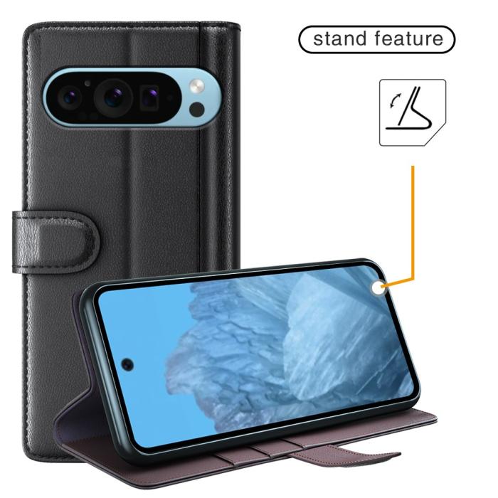 Bild 6,  Google Pixel 9/9 Pro Fodral Premium Äkta Läder Brun