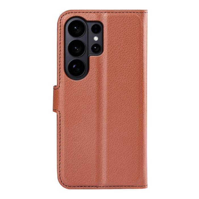 Bild 3,  Samsung Galaxy S26 Ultra Fodral Litchi Läder Brun