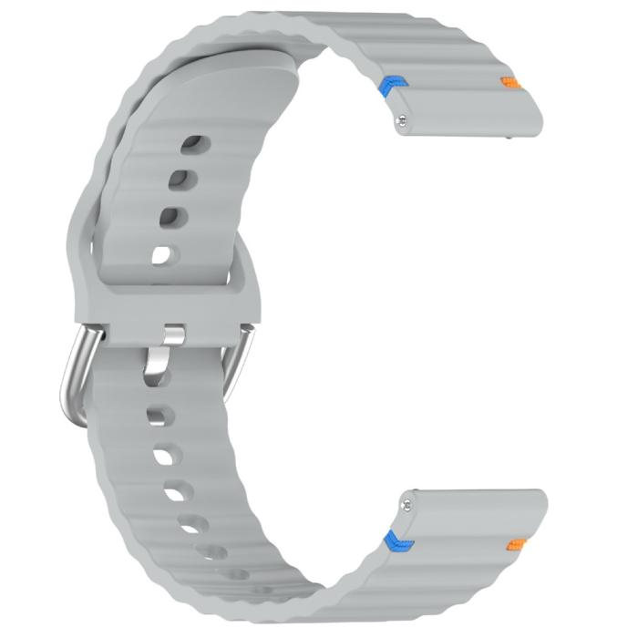 Bild 3,  Klockarmband 20 mm Silikon Wave Design Grå