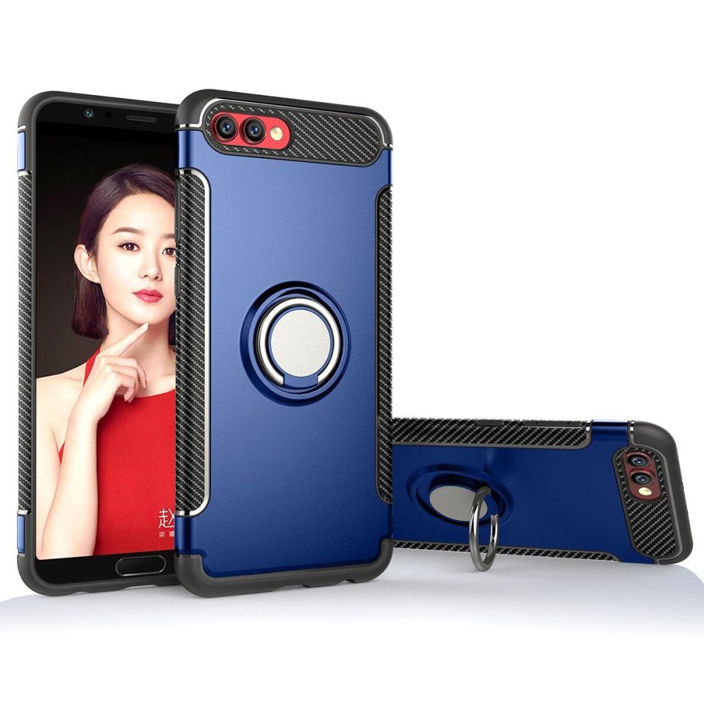  Huawei Honor 10 - Armour Ring Skal - Mörk Blå