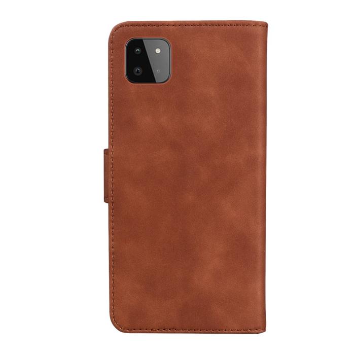 Bild 3,  Samsung Galaxy A22 5G - Solid Läder Fodral - Brun