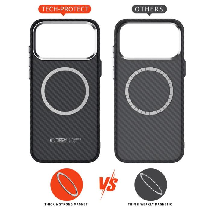 Bild 5, Tech-Protect Tech-Protect iPhone 17 Pro Max Skal MagSafe ION Carbon Svart