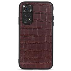  Xiaomi Redmi Note 11 4G Skal &Auml;kta L&auml;der Krokodil Textur Brun