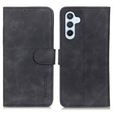 KHAZNEH KHAZNEH Galaxy A34 5G Fodral Retro L&auml;der Svart