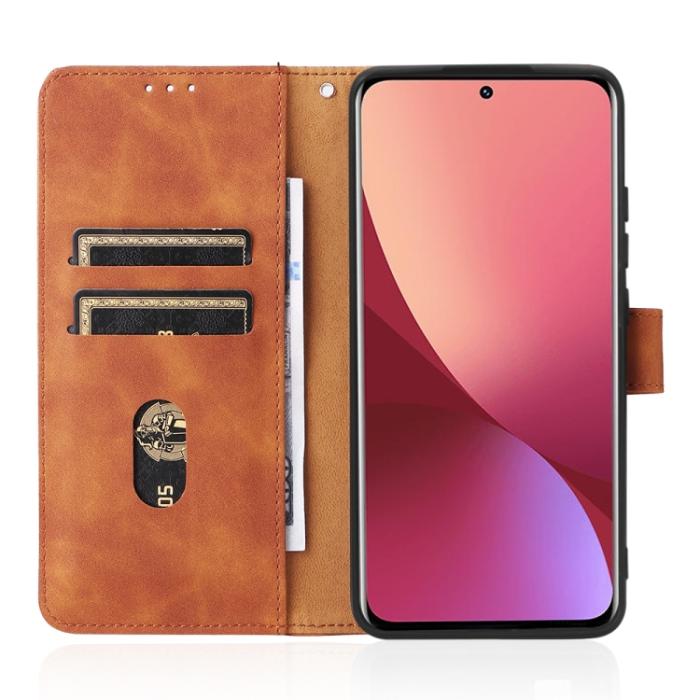 Bild 6,  Xiaomi 12 Fodral Skin Touch Läder Brun