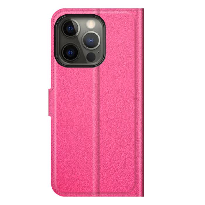 Bild 6,  iPhone 13 Pro Fodral Litchi Läder Rosa