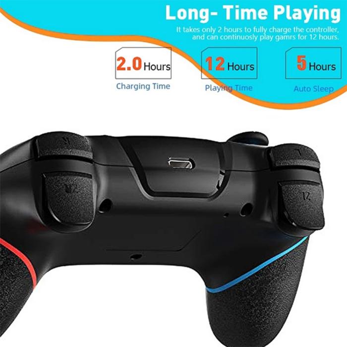 Bild 2, DATA FROG DATA FROG Trådlös Handkontroll För Nintendo Switch/PC Svart/Röd/Blå
