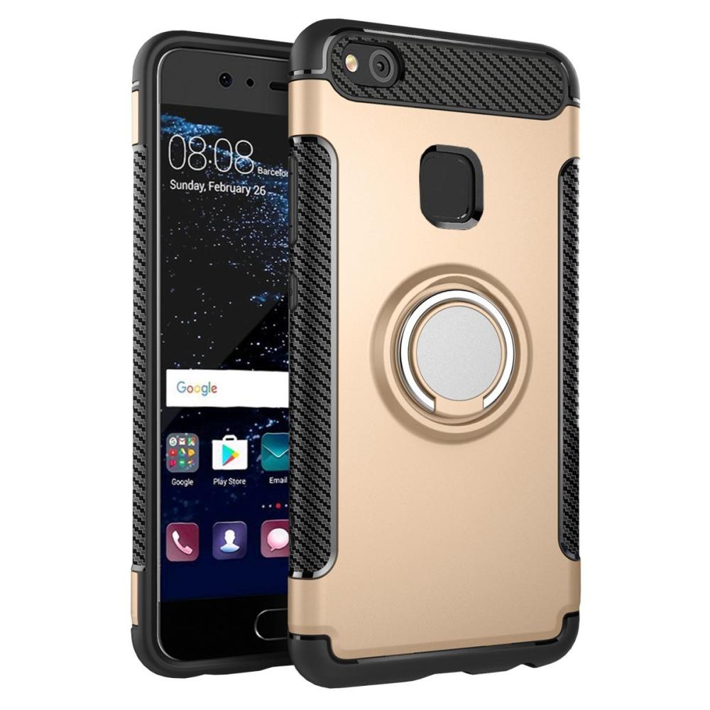  Huawei P10 Lite - Armour Ring Skal - Guld