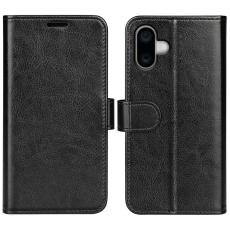  iPhone 16 Fodral L&auml;der Crazy Horse Svart