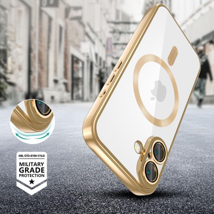 Bild 2, Tech-Protect Tech-Protect iPhone 17e / 16e Skal MagSafe MagFlex Shiny Gold
