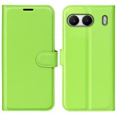  OnePlus Nord 4 Fodral Litchi L&auml;der Gr&ouml;n