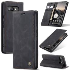 CASEME CASEME Google Pixel 9a Fodral Flip Retro L&auml;der Svart