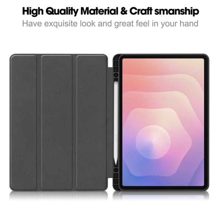 Bild 3,  Samsung Galaxy Tab S11 Fodral Tri-Fold Läder Blå