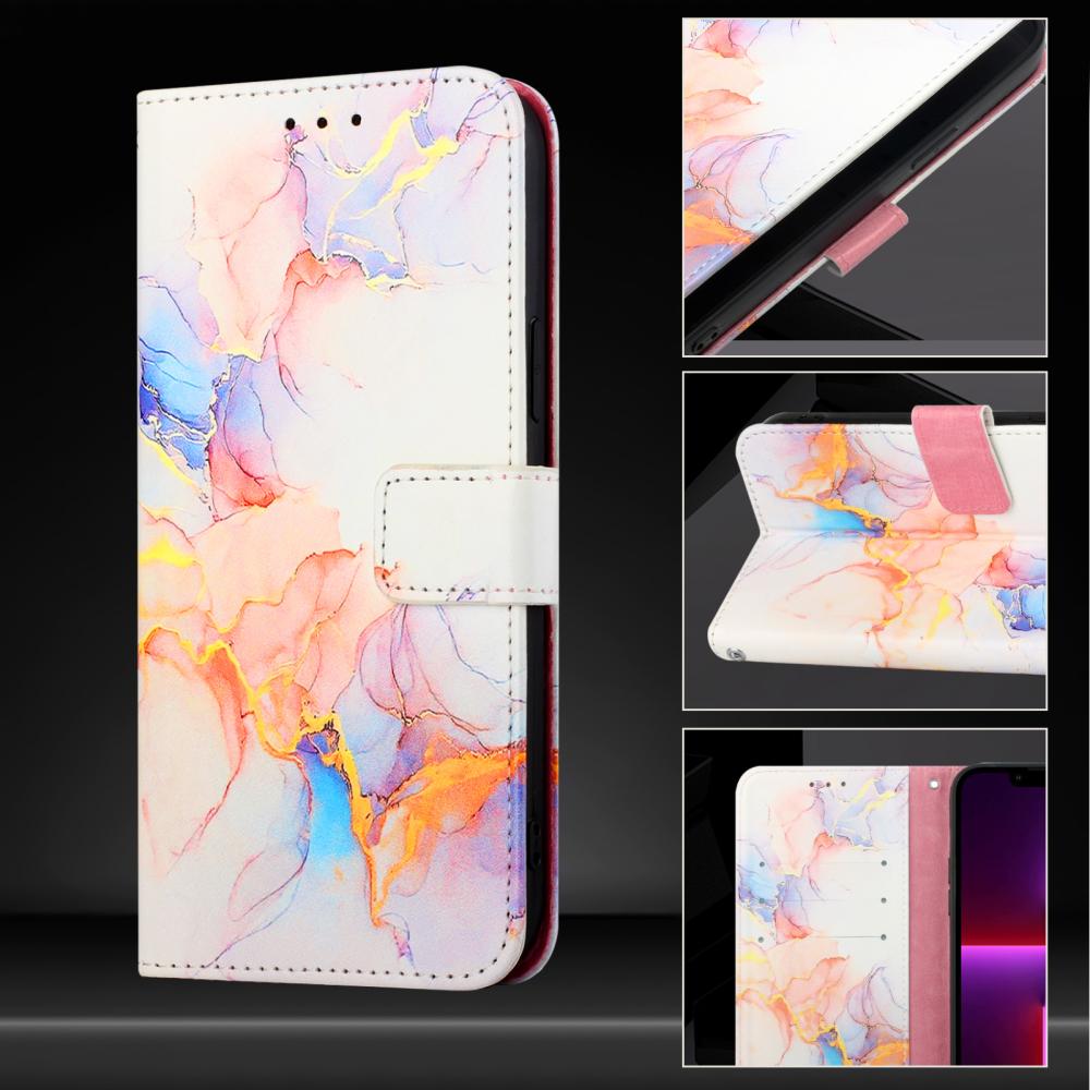  OnePlus 15 Fodral Läder Marmor Vit