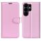  Samsung Galaxy S26 Ultra Fodral Litchi Läder Ljus Rosa